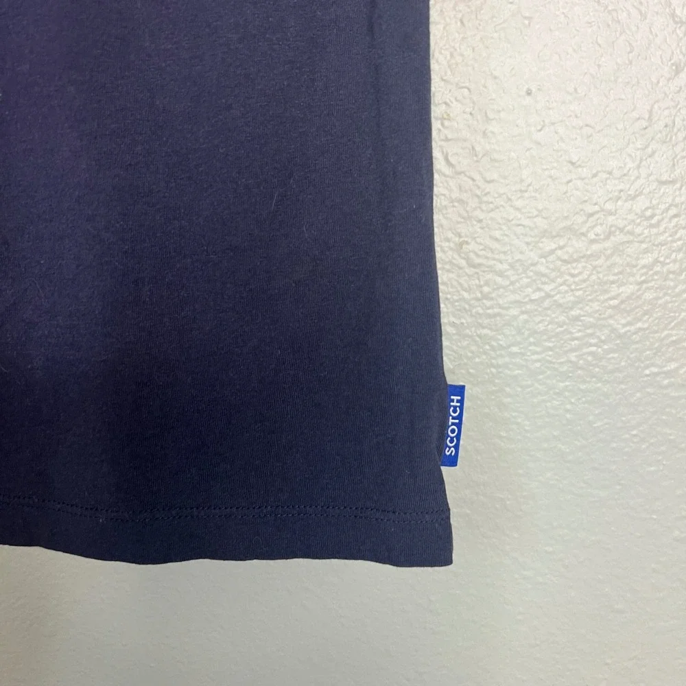 Scotch & Soda T-Shirt Boys 10 Navy Blue‎ Graphic Short Sleeve Crew Neck